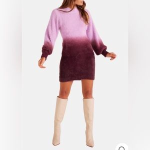 MINKPINK - Nola Dip Dyed Mini Sweater Dress (XS) - NWT